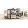 L-shaped Metal Triple Twin Size Bunk Bed, Black - Image 6