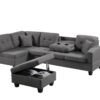 Left Fabric Sofa With Ottoman - Image 7