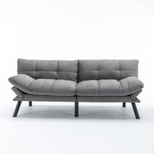 Light Grey Convertible Folding Modern Sofa Bed