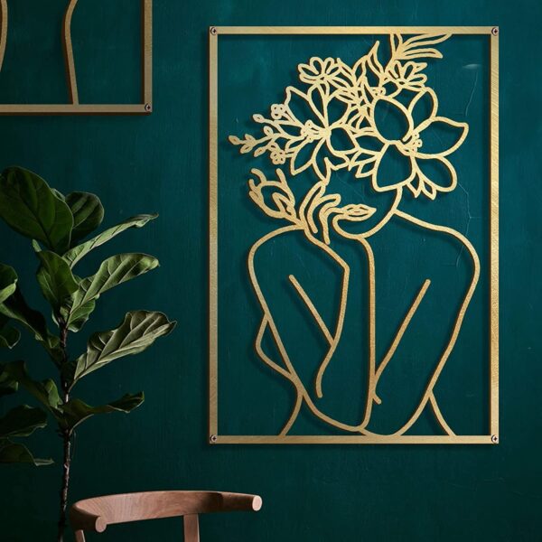 Metal Wall Ornament Art Silhouette Female - Image 4