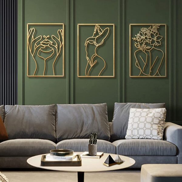 Metal Wall Ornament Art Silhouette Female - Image 5
