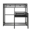 L-shaped Metal Triple Twin Size Bunk Bed, Black - Image 9
