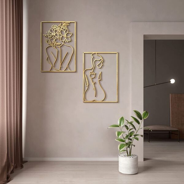 Metal Wall Ornament Art Silhouette Female - Image 3