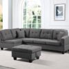 Left Fabric Sofa With Ottoman - Image 6
