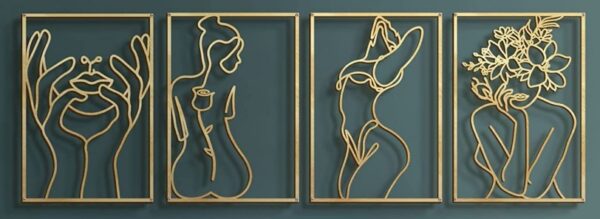 Metal Wall Ornament Art Silhouette Female - Image 2