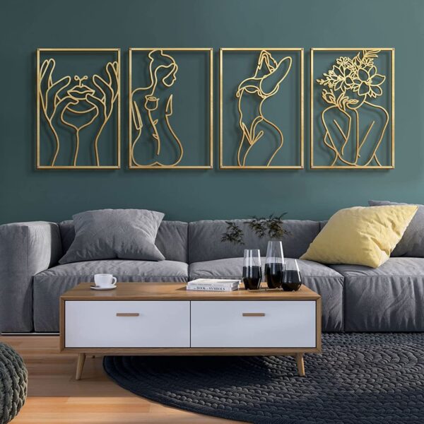 Metal Wall Ornament Art Silhouette Female - Image 6