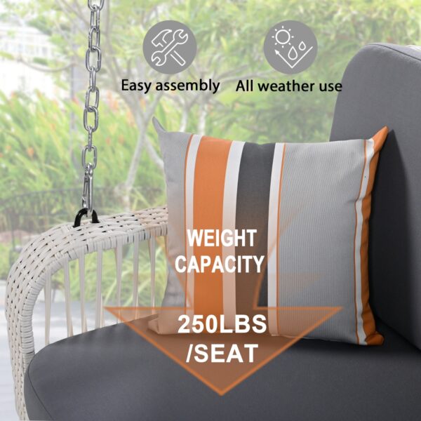 GO PE Wicker Porch Swing, 2-Seater Hanging Bench With Chains, Patio Furniture Swing For - Image 3
