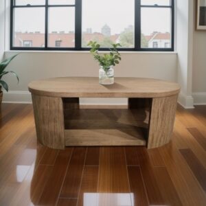 Walnut MDF And Oak Living Room Cocktail Table